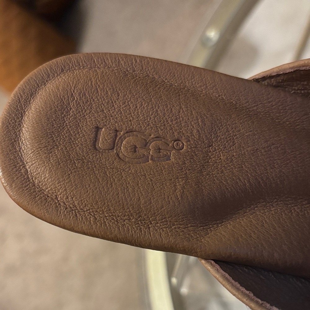 UGG Women's Leopard Print and Tan Sandals - Picture 2 of 7